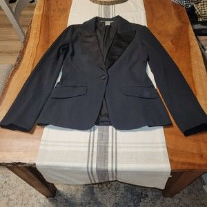 Diane von Furstenberg Jagger Tuxedo Black Blazer Size 8